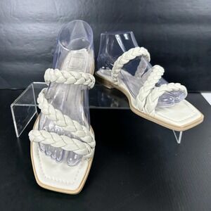 Dolce Vita Size 8.5 SEE PHOTOS Braided Strap Slide Sandals Ivory White IMAN NEW‎